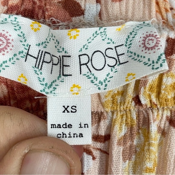 Hippie Floral Floral Boho Maxi Skirt Size XS Pink Rayon NWT - Picture 6 of 7